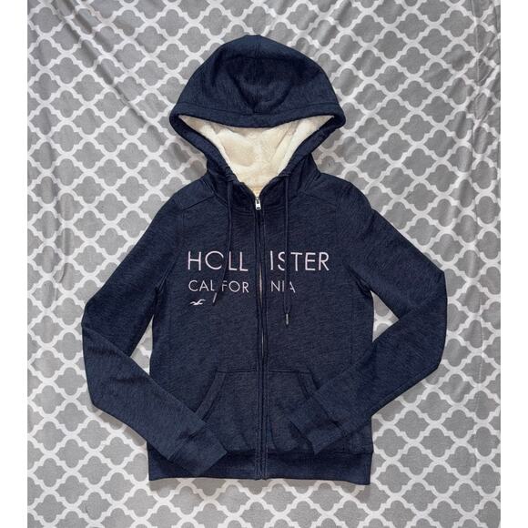 Y2K Fur lined Hollister hoodie - Picture 1 of 2
